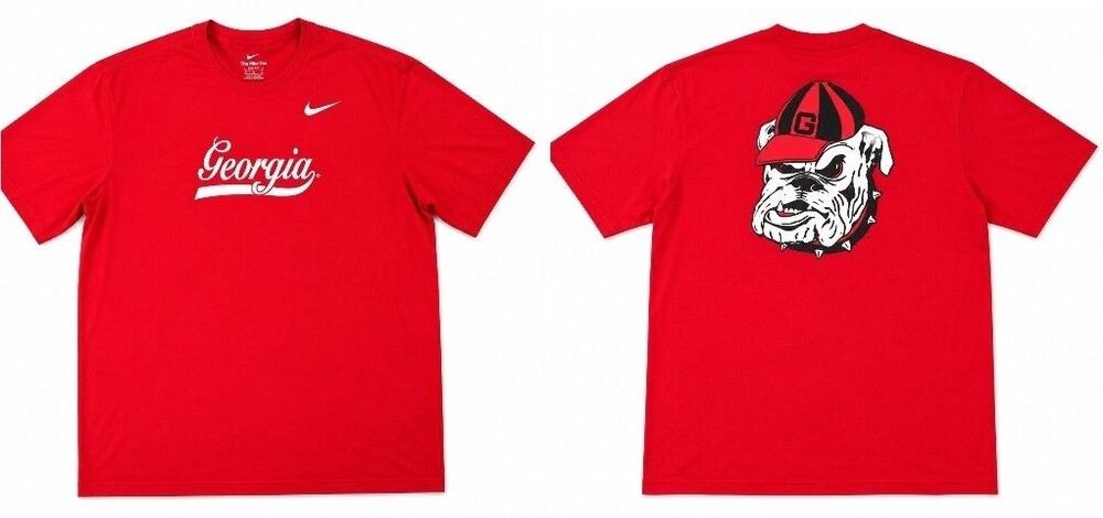 Nike UGA Georgia Bulldogs Short Sleeve Shirt Red Graphic Tee SEC Mens Medium